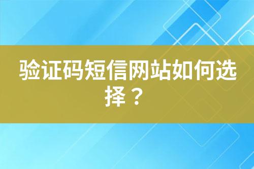 驗(yàn)證碼短信網(wǎng)站如何選擇？